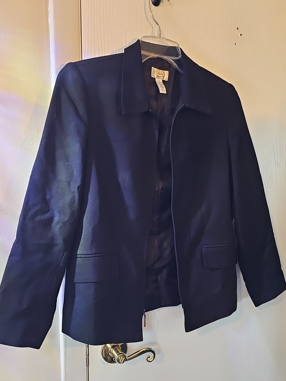 Talbots Women's Black Zip-Front Blazer